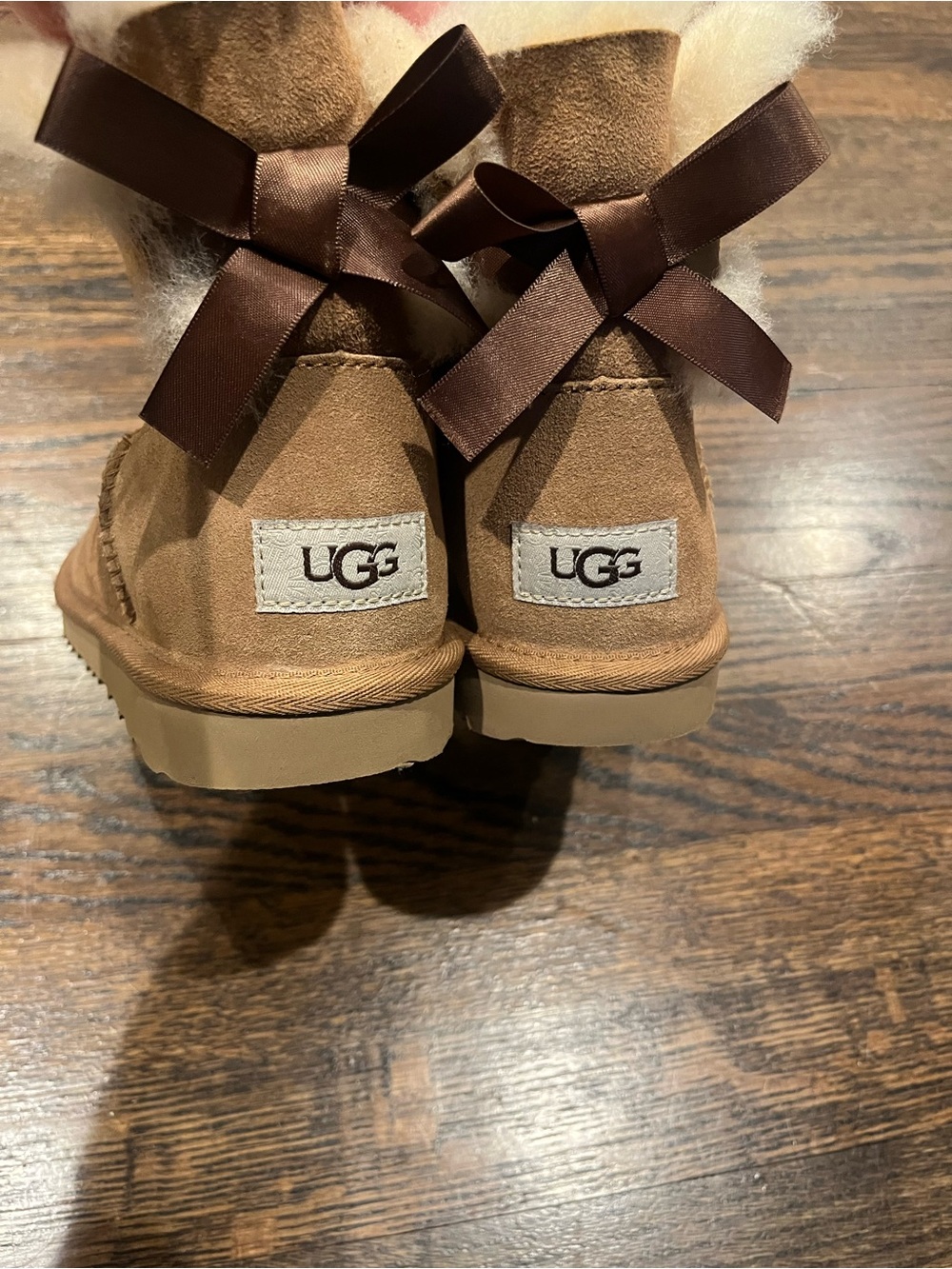 UGG Kids Chestnut Suede Bow Back Boots